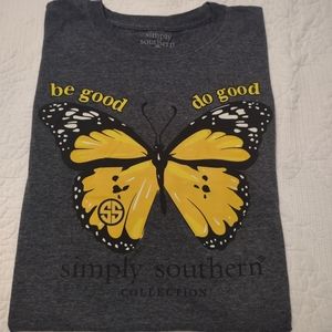 Simply Southern Women's Vintage Be Good Do Good Monarch Butterfly Short Sleeve T